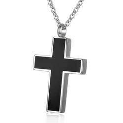Cremation Cross Necklace for Ashes Stainless Steel Cross Urn Pendant Ashes Holder Memorial Jewelry