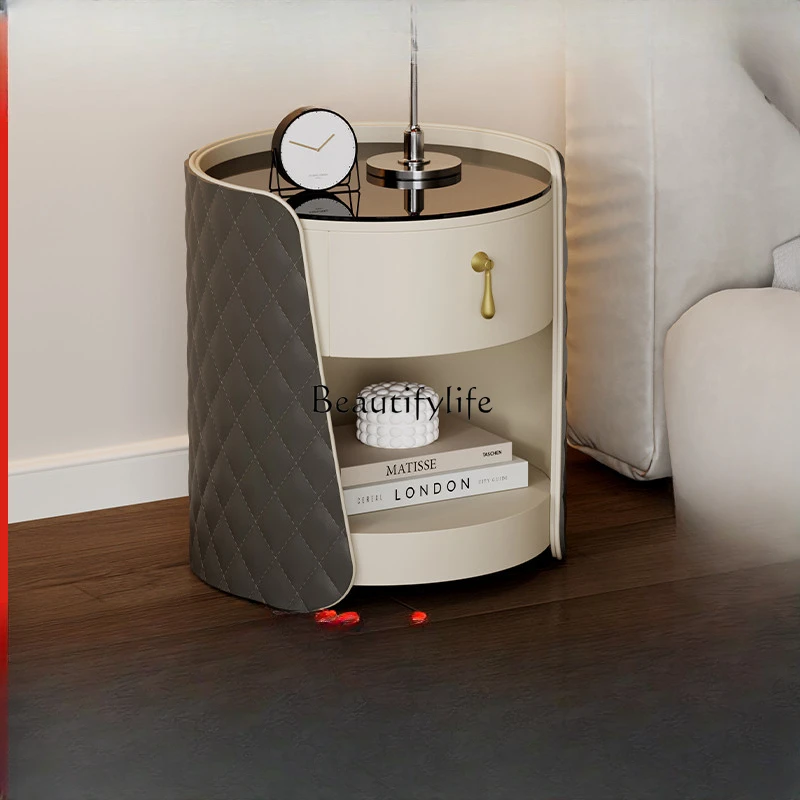 Light luxury bedside table atmosphere bedroom versatile storage bedside table