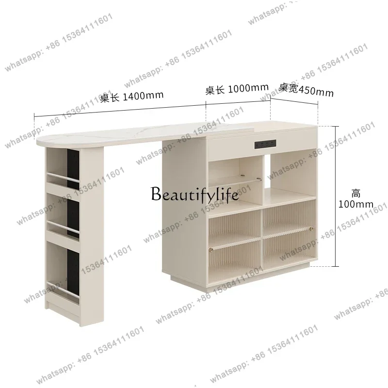 Customization Modern simple cream style multi-functional storage rock slab bar cabinet