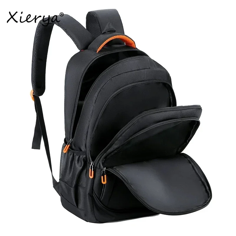 Xierya-mochila informal para hombre y mujer, morral de viaje, ocio, negocios, tendencia de moda, color negro