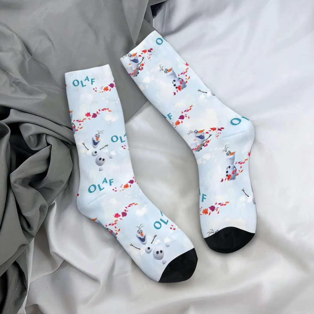 Chaussettes mignonnes OlPG Frozen pour hommes et femmes, bas d'automne, chaussettes souples modernes, chaussettes d'extérieur personnalisées, chaussettes coordonnantes