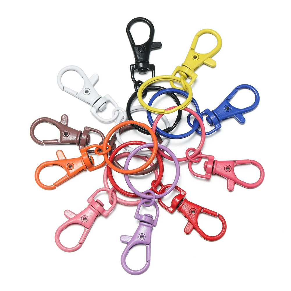 5/10 stücke Mehrfarbige Schlüsselring Karabiner Haken Mit Verstellbarer Schnalle Für Die Herstellung Von Schlüsselbund DIY Taschen Puppe Haken Schmuck zubehör – Detail 3
