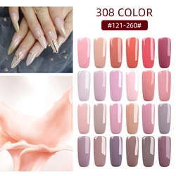 RS NAIL 308 Colors Nail Gel #121-260 15ml UV Color LED Gel Lacquer Gel Varnish Polish  Esmalte Permanente a set of gel varnish