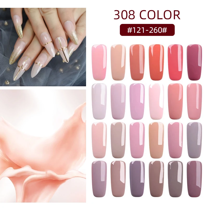 RS NAIL 308 Colors Nail Gel #121-260 15ml UV Color LED Gel Lacquer Gel Varnish Polish  Esmalte Permanente a set of gel varnish