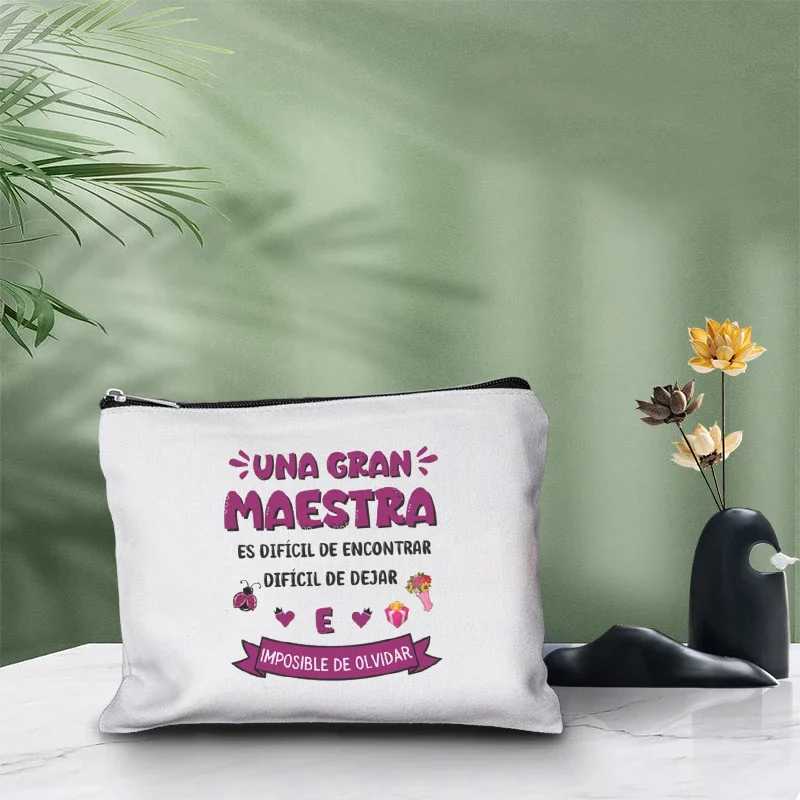 Maestro-Bolsa de Embreagem de Maquiagem Kawaii, Estojo Cosmético, Estojo de Lápis para Escritório, Kits de Banheiro, Espanha