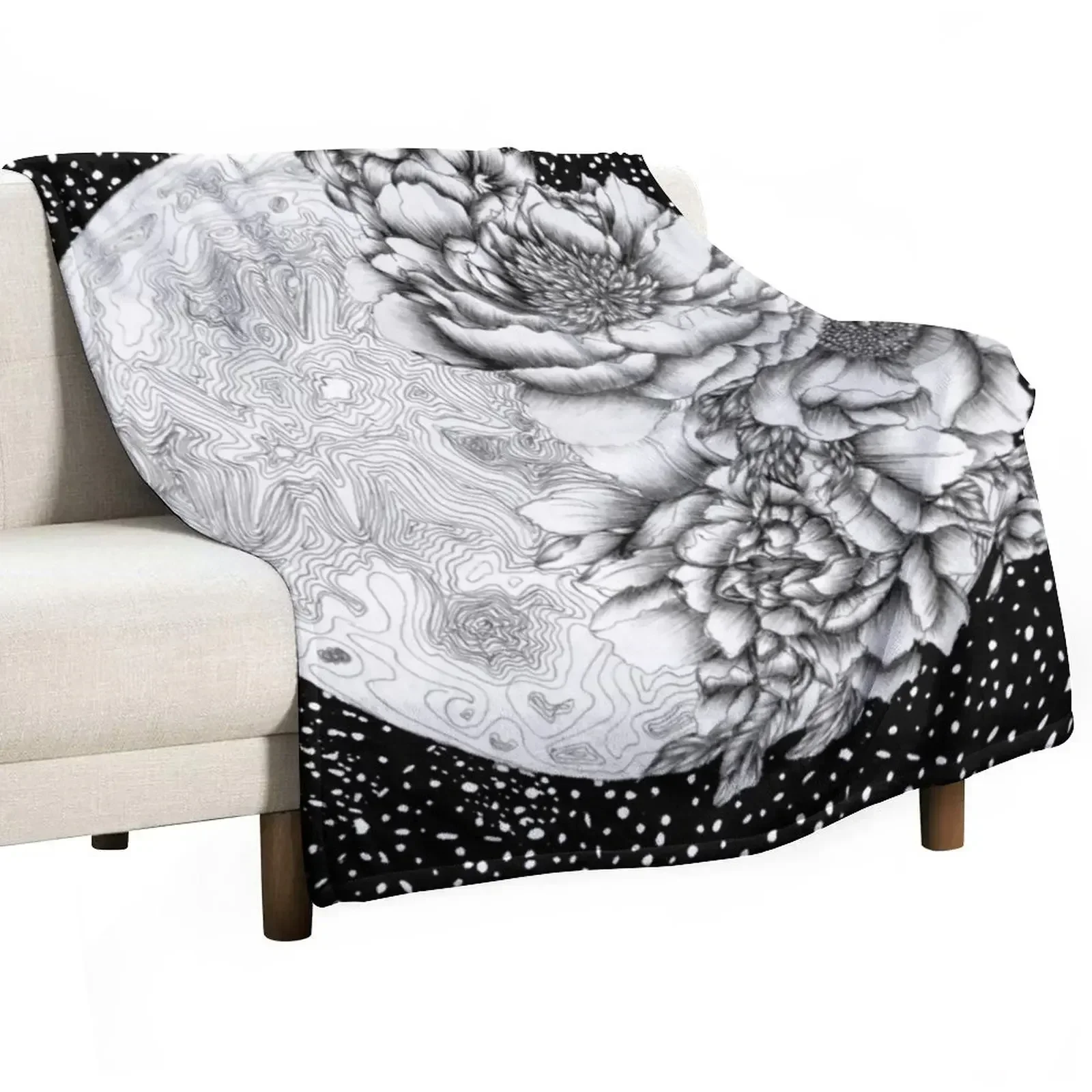 

Moon Abloom Throw Blanket Polar Bed Soft Big Hairy Blankets