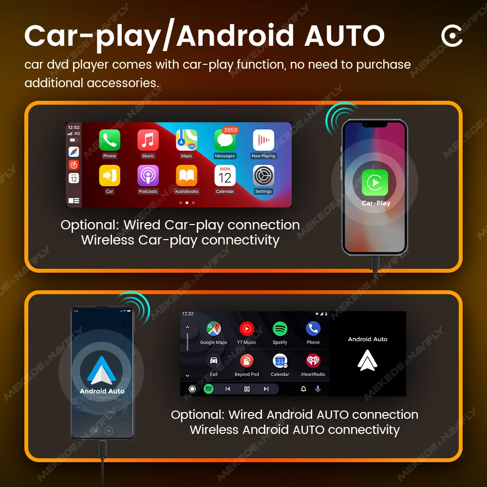 1Din MP5 Player autoradio 6.86 pollici Touch Screen Multimedia Wireless CarPlay Android Auto Support BT SWC per autoradio universale