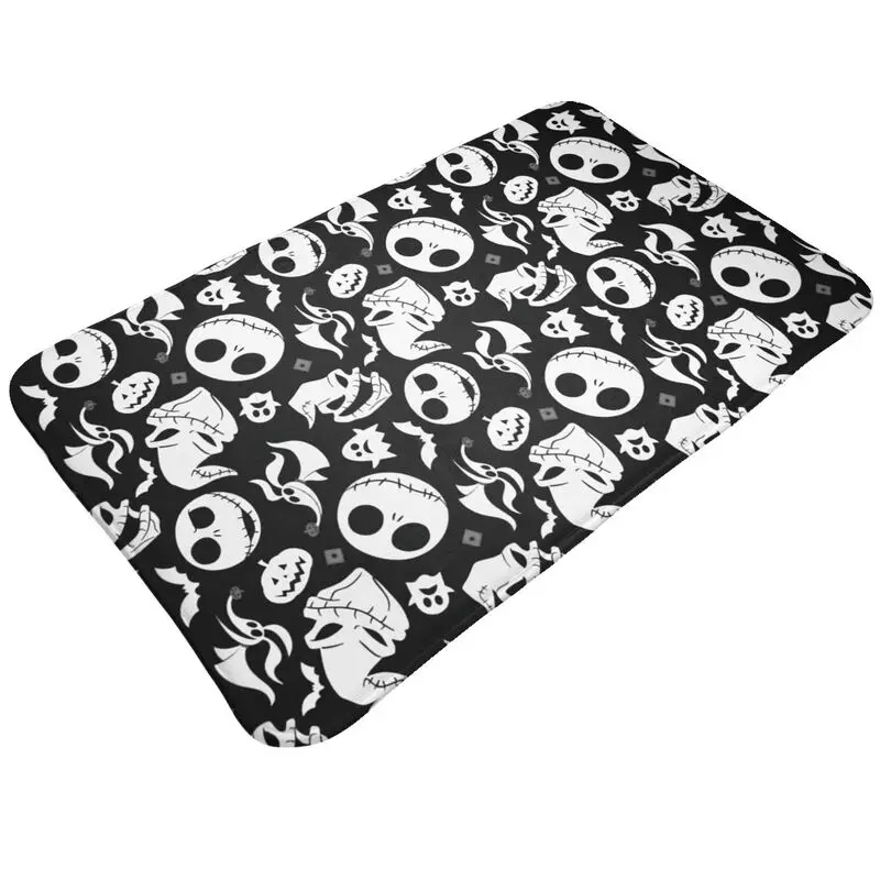 Custom Nightmare Before Christmas Jack Halloween Skull Doormat Mat Anti-Slip Kitchen Bathroom Living Room Rug Carpet 40*60cm