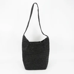 Handmade Crocheted Straw Raffia Crossbody