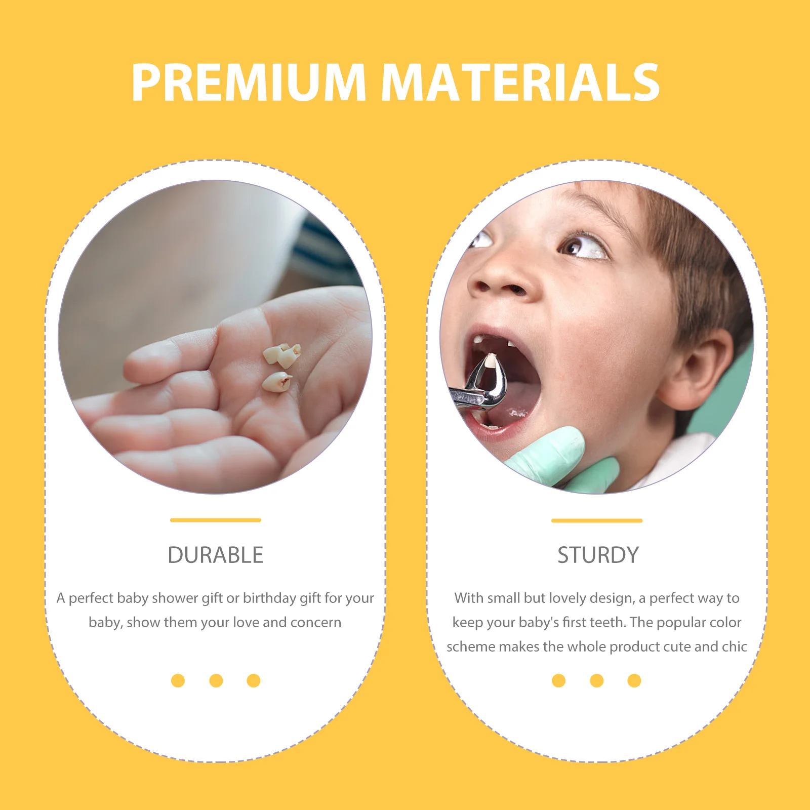 

2pcs Baby Teeth Box Baby Teeth Container Container Cute Chic Storage Keepsake Bottle Memorial Gift Party Packaging