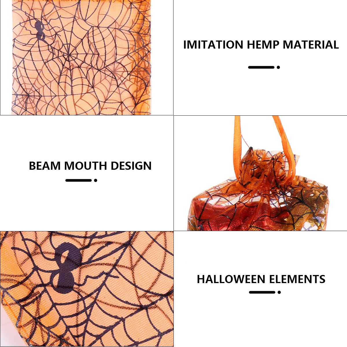 Конфетные сумки вечерние, пряжа для Хэллоуина, органза, подарок на свадьбу, 3x4, оранжевый подарок на день рождения