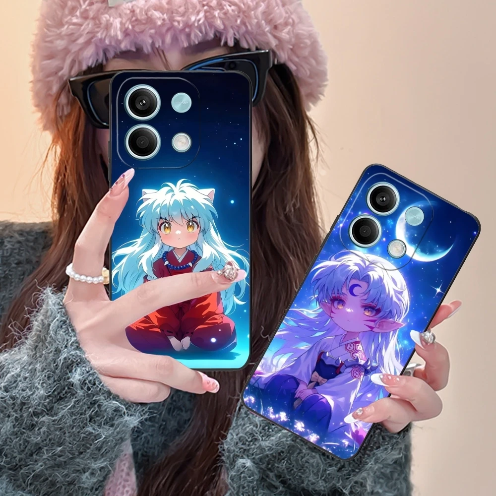 Inuyasha Sesshoumaru funda de teléfono móvil para Xiaomi Redmi 14 13 13C 12 12C 10 10C A1 A2 A3 Plus 5G carcasa negra para teléfono