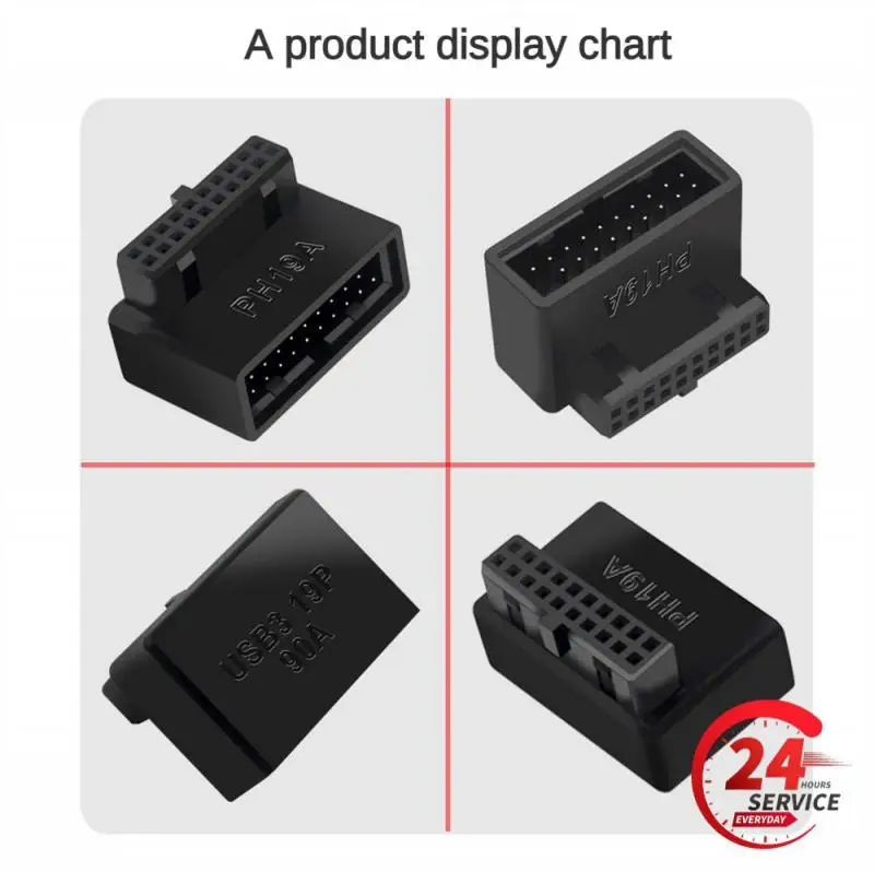 1/2/3/5PCS USB 3.0 19P 20P 90 Degree Computer Motherboard Header Adapter Plug-in Converter PC Desktop Mainboard Connector Plugs