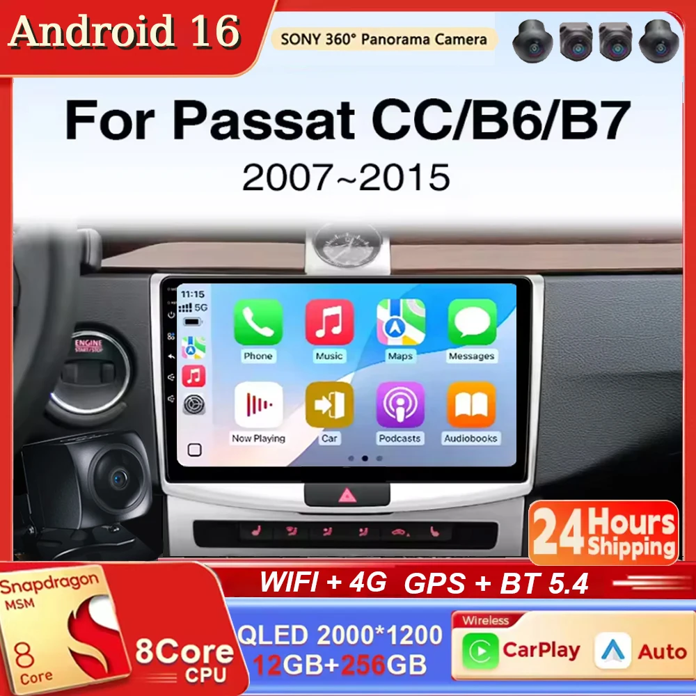 

Android 16 Car Radio Auto GPS Navigation Multimedia Video Player Carplay Android A For Volkswagen VW Passat B7 B6 CC 2007 200uto