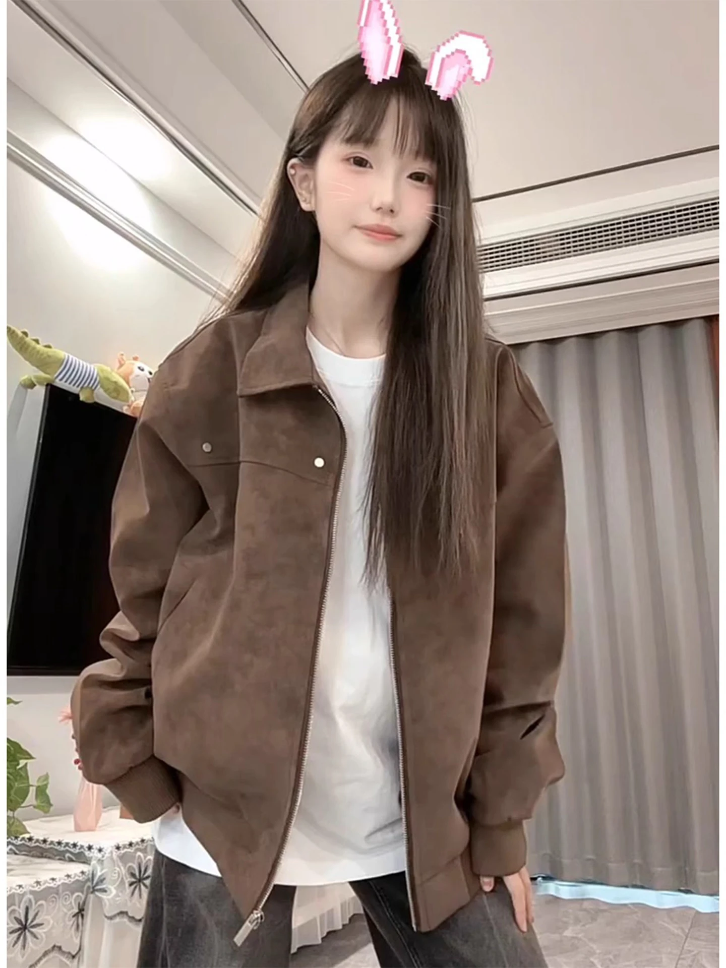 ملابس عمل أمريكية عتيقة للخريف من الجلد من Browan Jaet للرجال، ملابس عمل رائعة للدراجات النارية or Flight Jaet مقاومة للرياح طويلة Sve #1