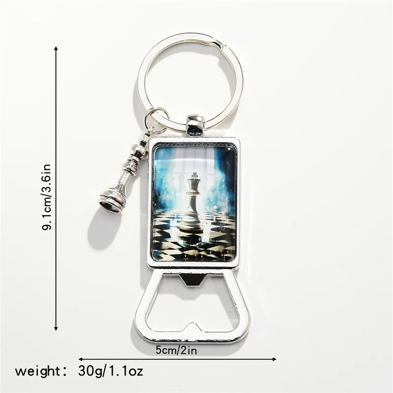 Chess pendant keychain alloy pendant keychain Chess King Queen Rook Knight Pawn Bishop Silver Color Pendant KeyRing jewelry gift