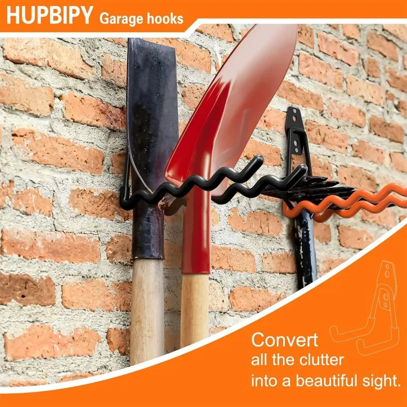Crochets de rangement robustes pour garage, support mural pour outils, organisateur d'outils de jardin, solution de rangement pour outils