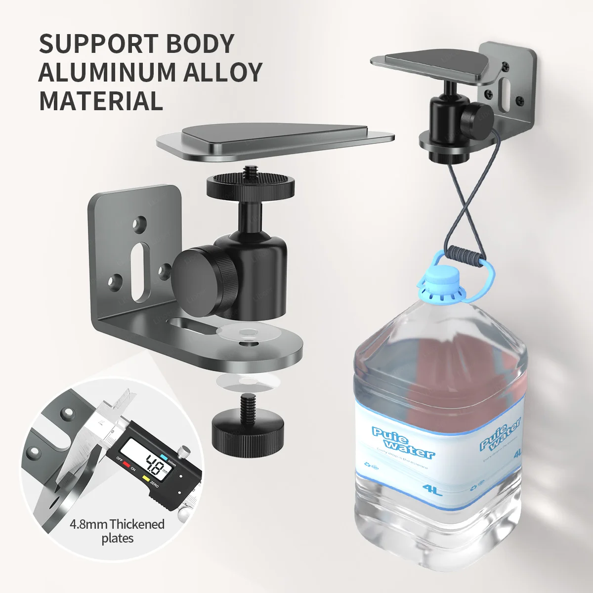 حامل تثبيت على الحائط لعرض الصدى 5 1st/2nd/3rd حامل دعم ألومنيوم مغناطيسي قابل للتعديل مع مغناطيسي قوي لعرض الصدى 5