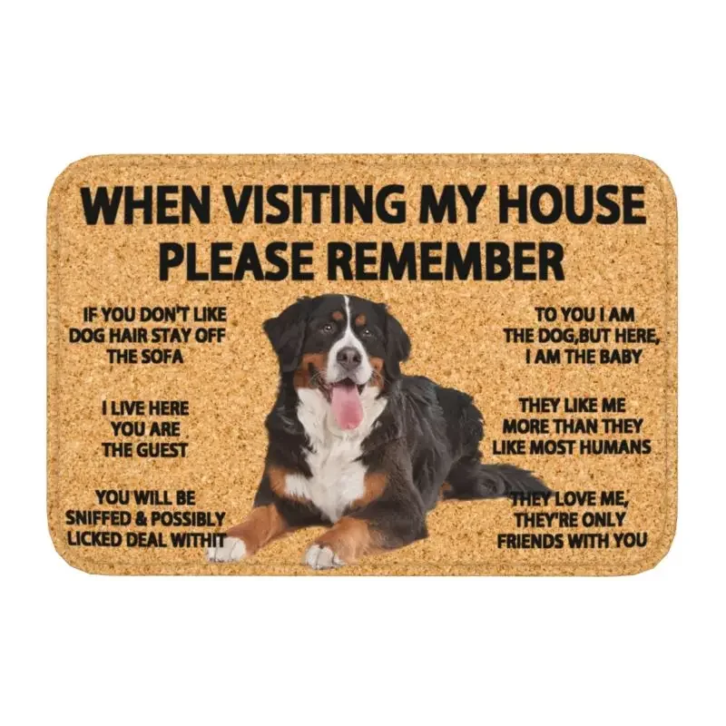 Please Remember Border Collie Dogs House Rules Doormat Mat Anti-Slip Kitchen Bath Garage Carpet Living Room Entrance Rug Carpet