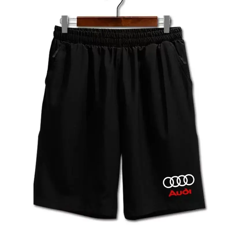 2026 new summer hot selling Audi RSF1 racing clothing printed shorts men's trendy casual five quarter pants black shorts