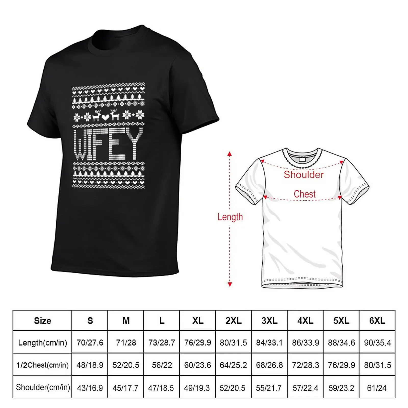 Wifey & Hubby Ugly Christmas Sweaters for Couples t-shirt T-Shirt kawaii clothes mens plain t shirts