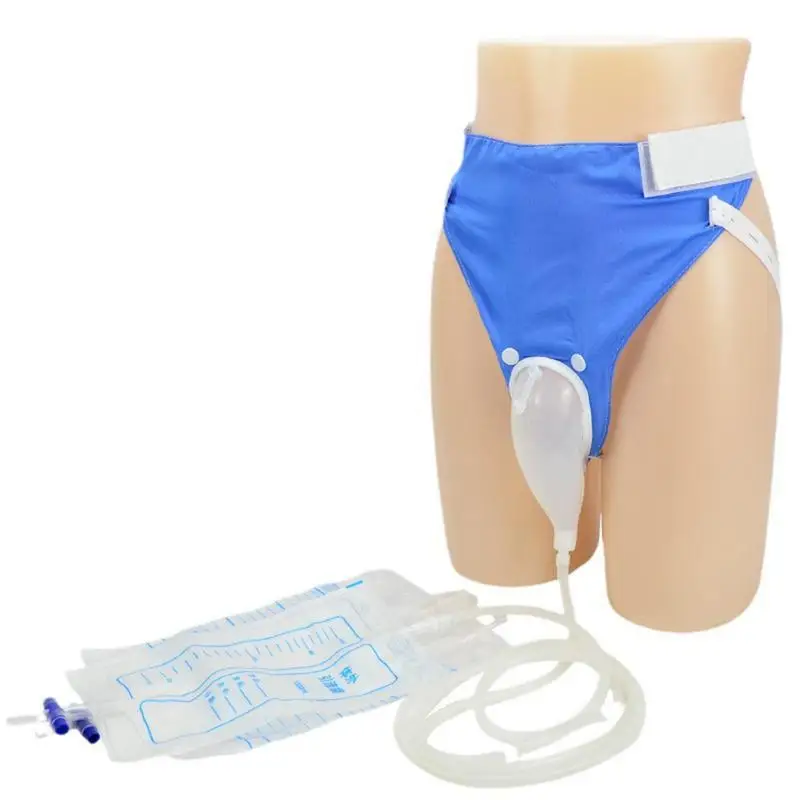 Silicone Urine Collector For Men Wearable Urinal Bag Leakproof Urinary Drainage Device Pee Holder Bedridden Urinary Catheter Bag