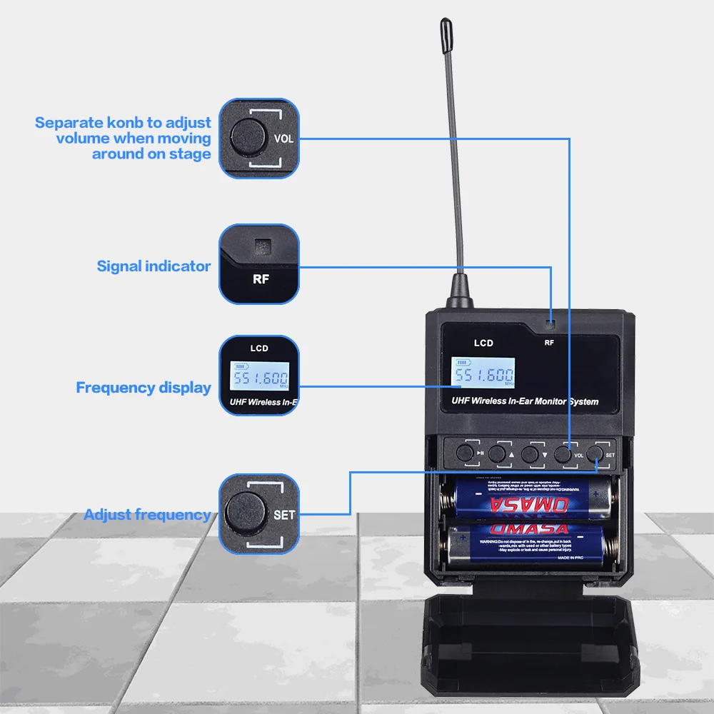 BMG IEM-590 Professional Audio Equipment Multi Level Bodypack Receiver Wireless in Ear Monitoring System