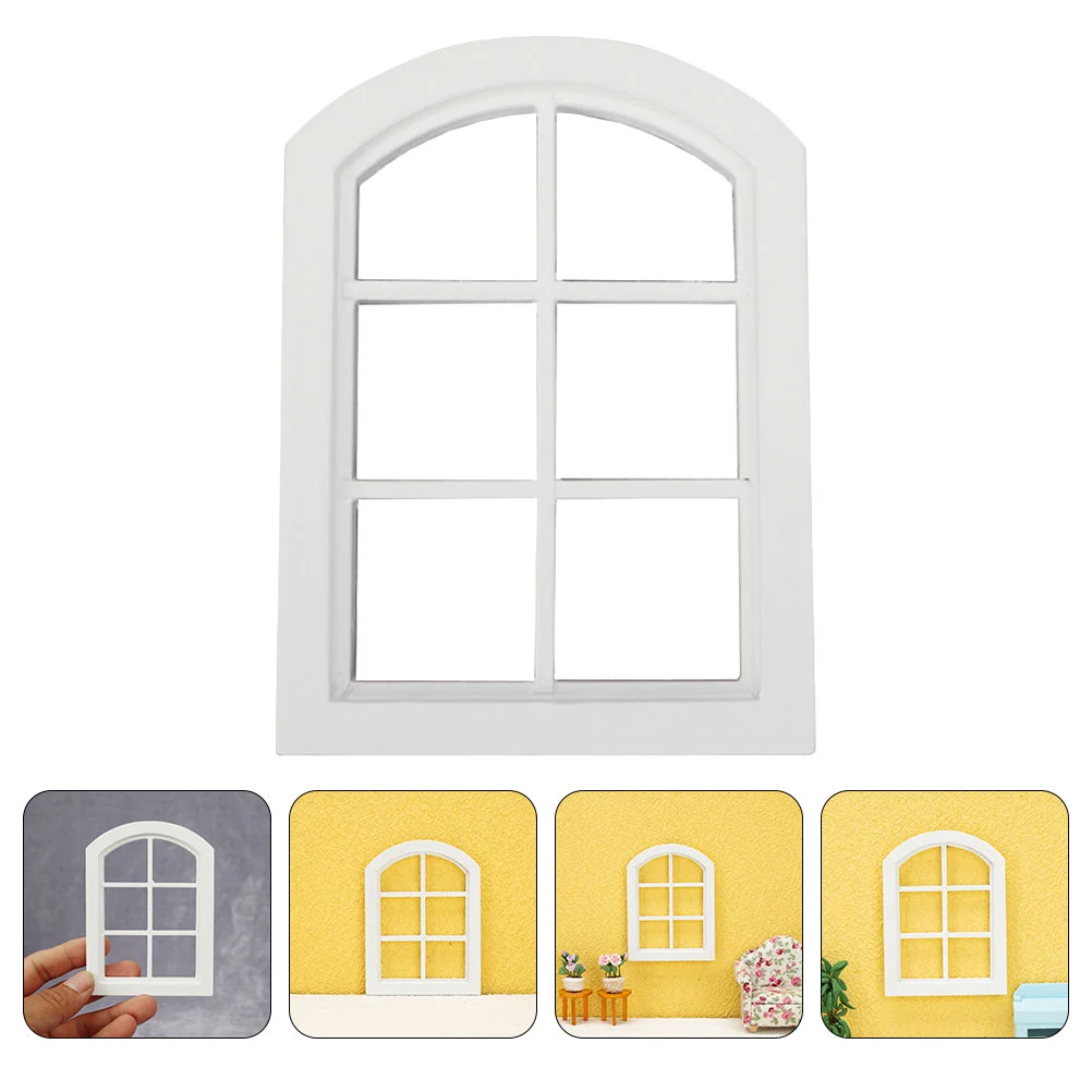 

Dollhouse Window Unpainted DIY Pretend Frame Tiny Furniture Toy Fairy Windows Mini Small Tool