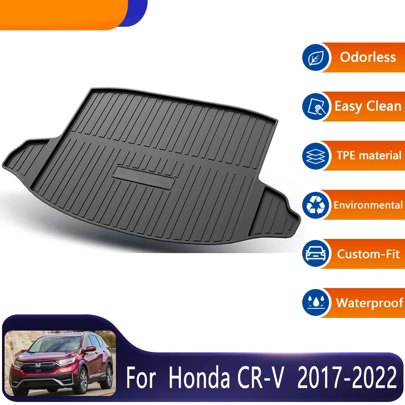 

Для Honda CR V CRV CR-V топливная версия 2017 ~ 2022 MK5 коврики для заднего багажника автомобиля, напольный поднос, защитный коврик, автомобильные аксессуары, коврик