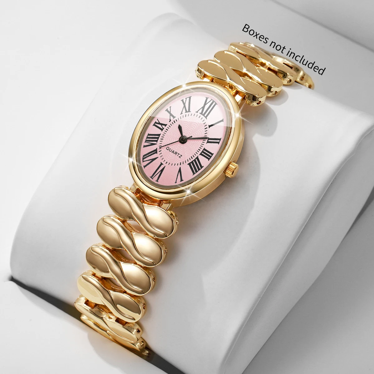 Fashion Oval Dial Women Watches Golden Bracelet Strap Ladies Dress Quartz Wristwatches Clock Gift Relogio Feminino (Without Box