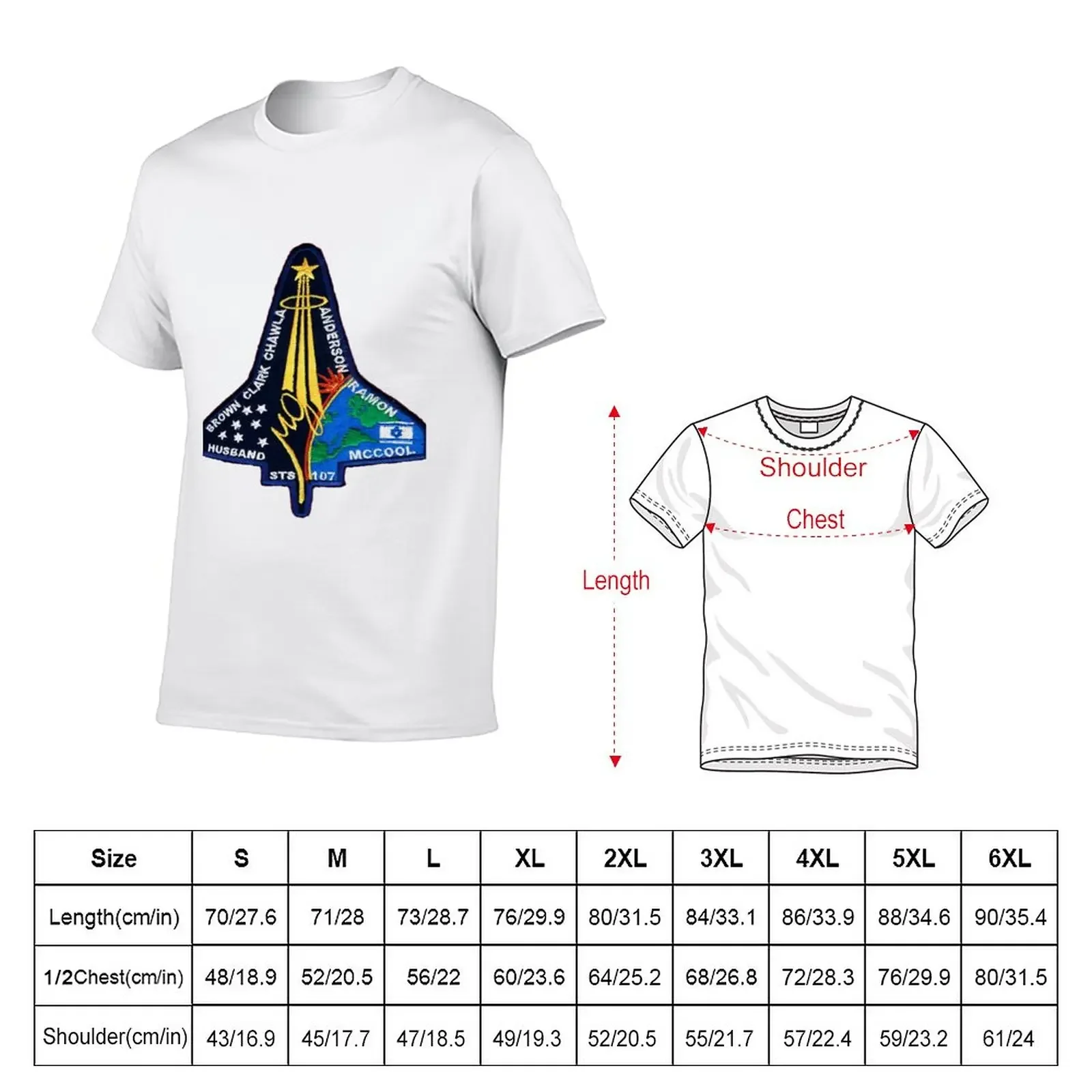 New STS 107 Mission Patch of Ilan Ramon T-Shirt summer top graphics t shirt Short sleeve tee t shirt man men graphic t shirts