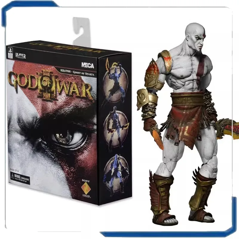 Ghost of Sparta Kratos Action Figure NECA God of War 3 Kratos Head Holding Flame Knife Model Toy Adventure Game Action Figure