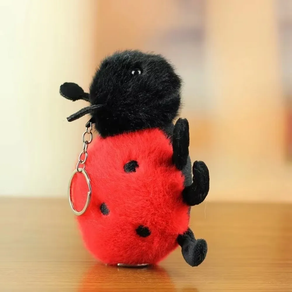 Creative Plush Simulation Insect Pendant Cartoon PP Cotton Keychain Pendant Spider Bee Stuffed Doll Toy Bag Decor Gift