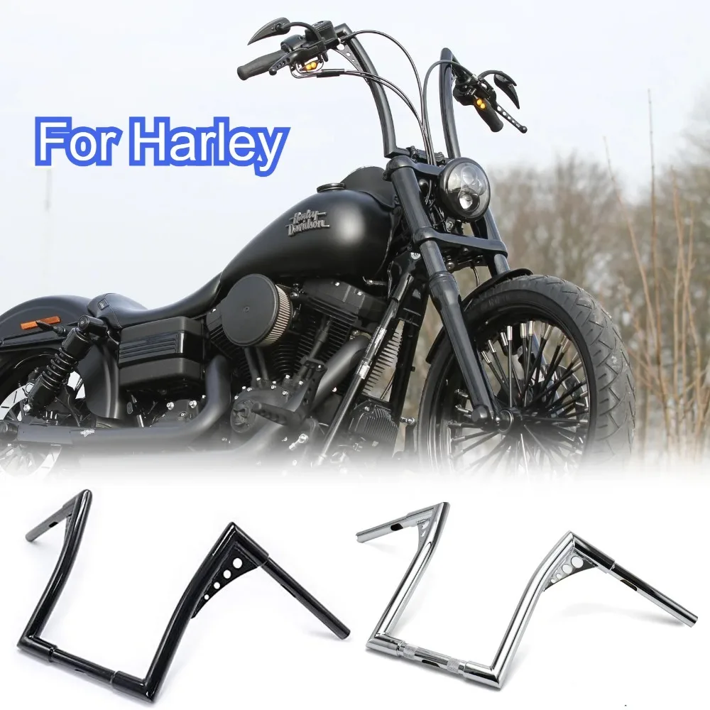 Manillar Ape Hanger de 10, 12, 14, 16 y 18 Pulgadas, 25 mm, para Motocicletas Harley Sportster, Dyna, Softail, Electra Glide y Touring