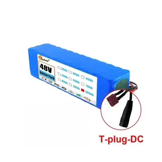 Nieuwe 13S3P 48V 100000mAh 100Ah lithium-ion batterij met 2000W BMS oplaadbare backup batterij