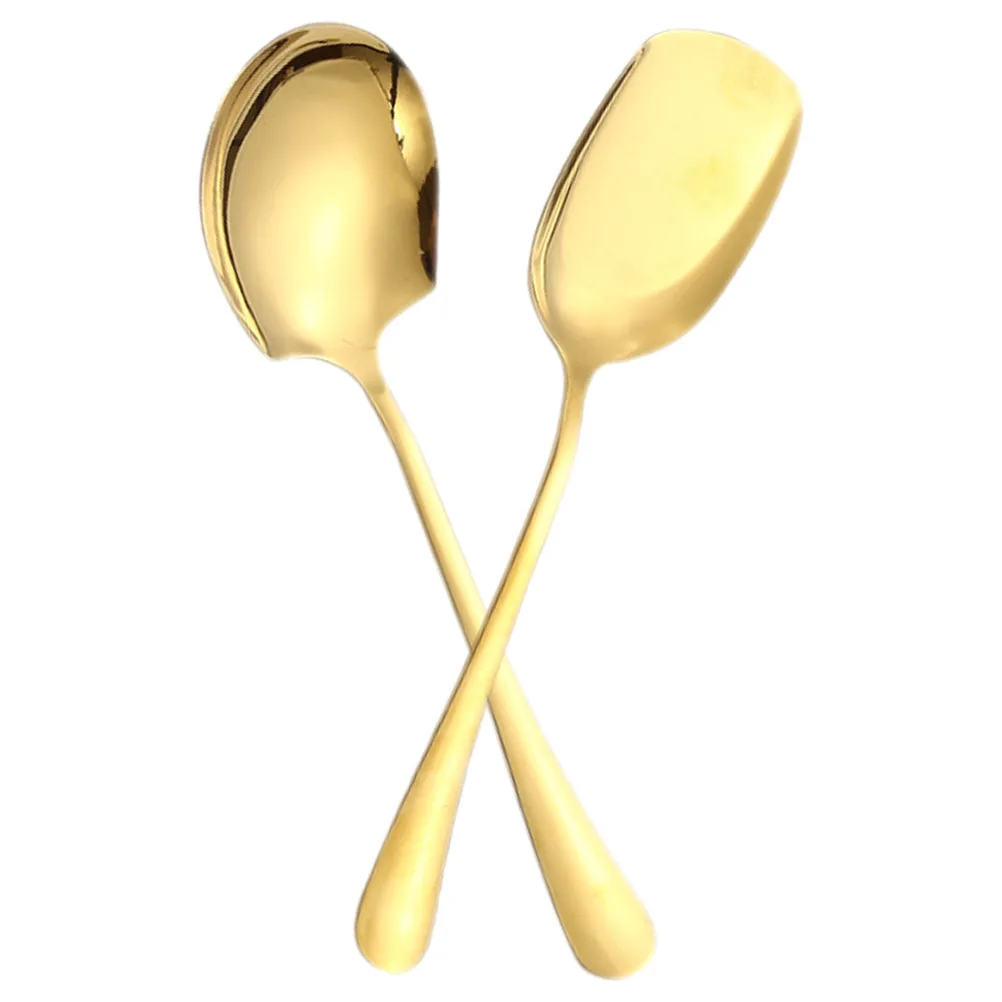 

2pcs Public Stainless Steel Serving Spoons Long Handle Large Big Spoons Soup Food Serving Utensils Home Restaurant