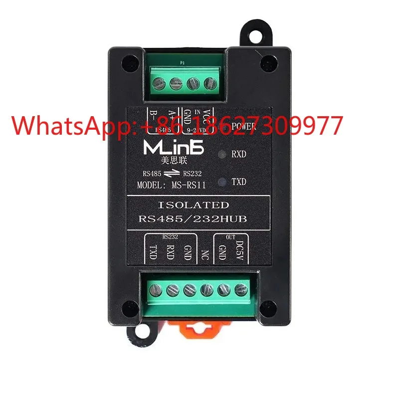 RS232 to RS485 Bidirectional Converter Three-Way Full Isolation Anti Interference Surge Protection