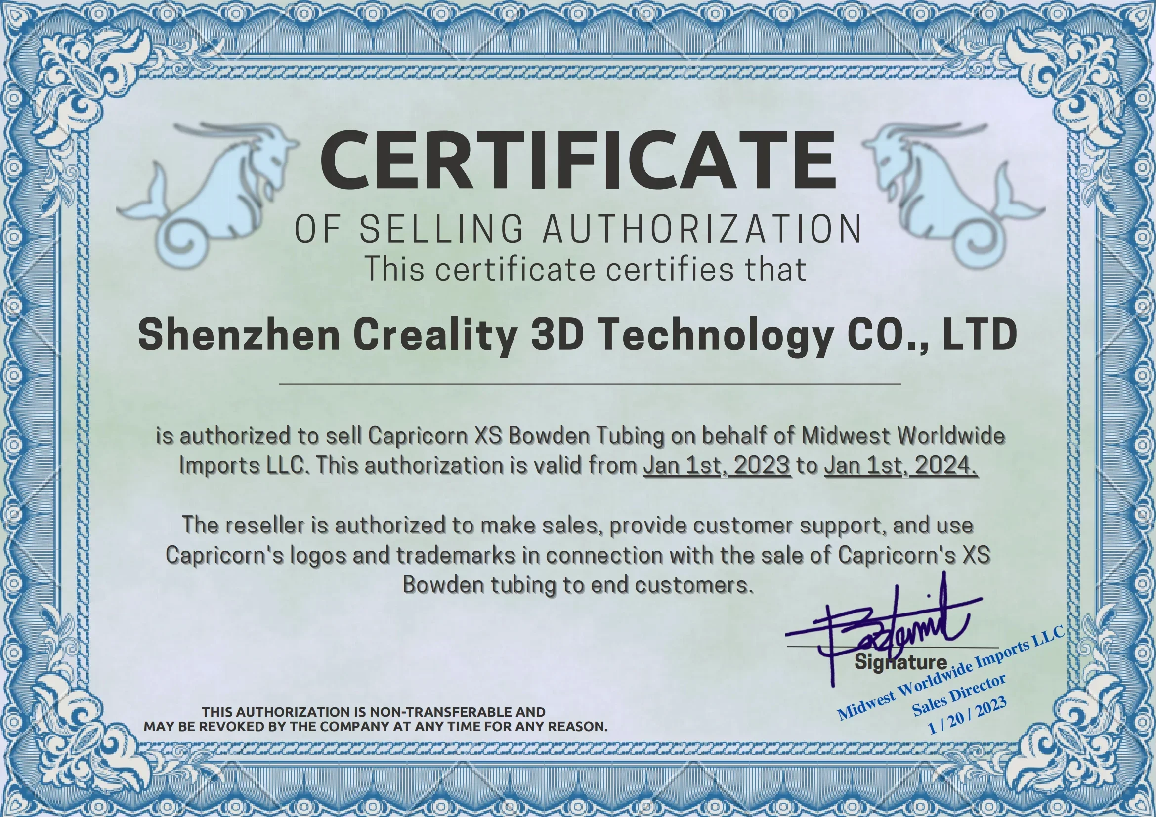 أجزاء طابعة ثلاثية الأبعاد من CREALITY لأنابيب Capricorn Bowden PTFE باللون الأزرق 1M/1.2M/2M لخيوط 1.75 مم من راتنج PTFE الممتاز لـ Ender 3 V2