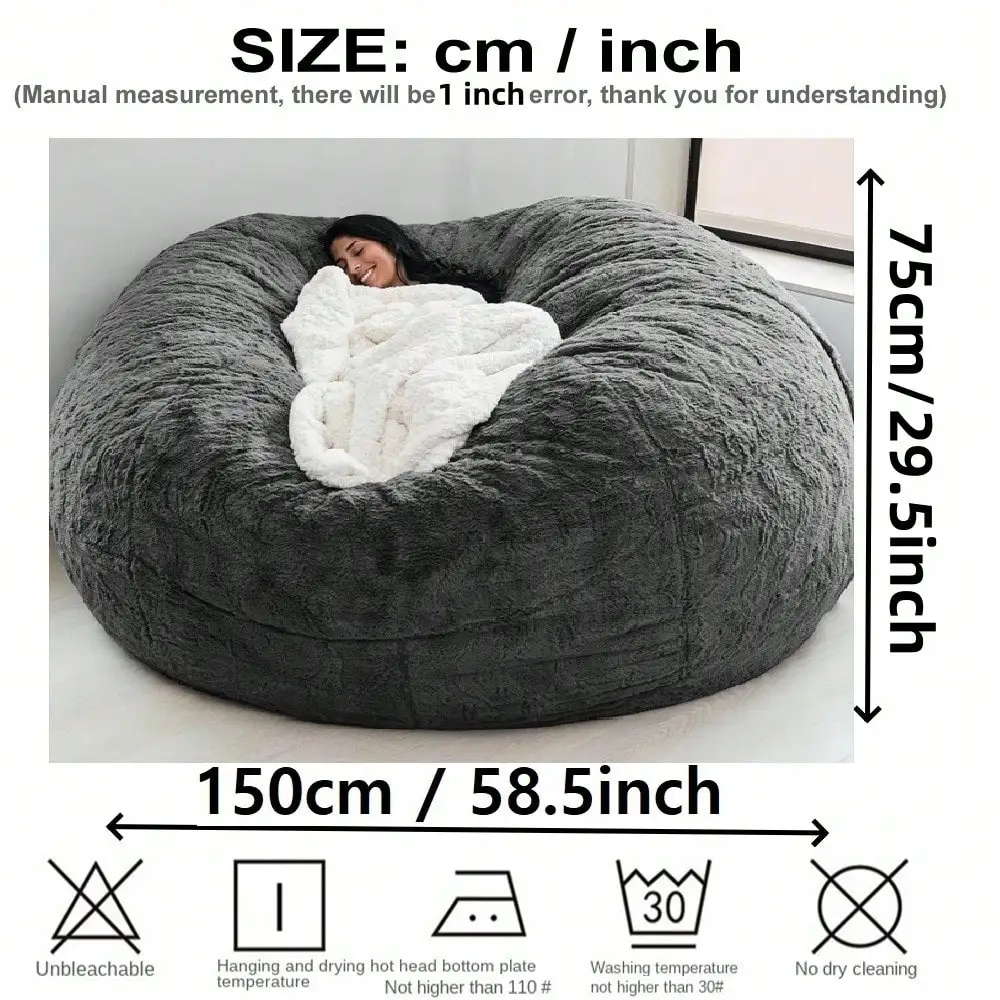 1pc Portable Foldable Multifunctional Minimalist Velvet Slouchy Bean Bag Sofa Lounge Chair (Cover Only, No Filling) Living Room Multi-Color Options Corner Machine Washable Adult Tatami Sofa Cover