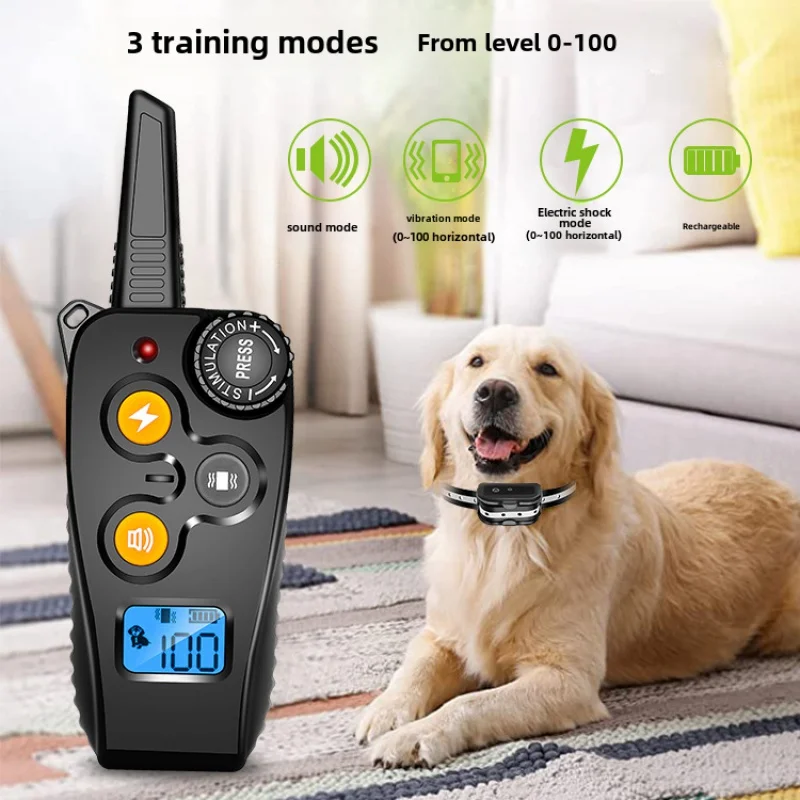 

Amazon Long Distance Remote Control Dog Trainer Dog Barking Prevention Waterproof Bark Stopper Electric Shock Dog Collar