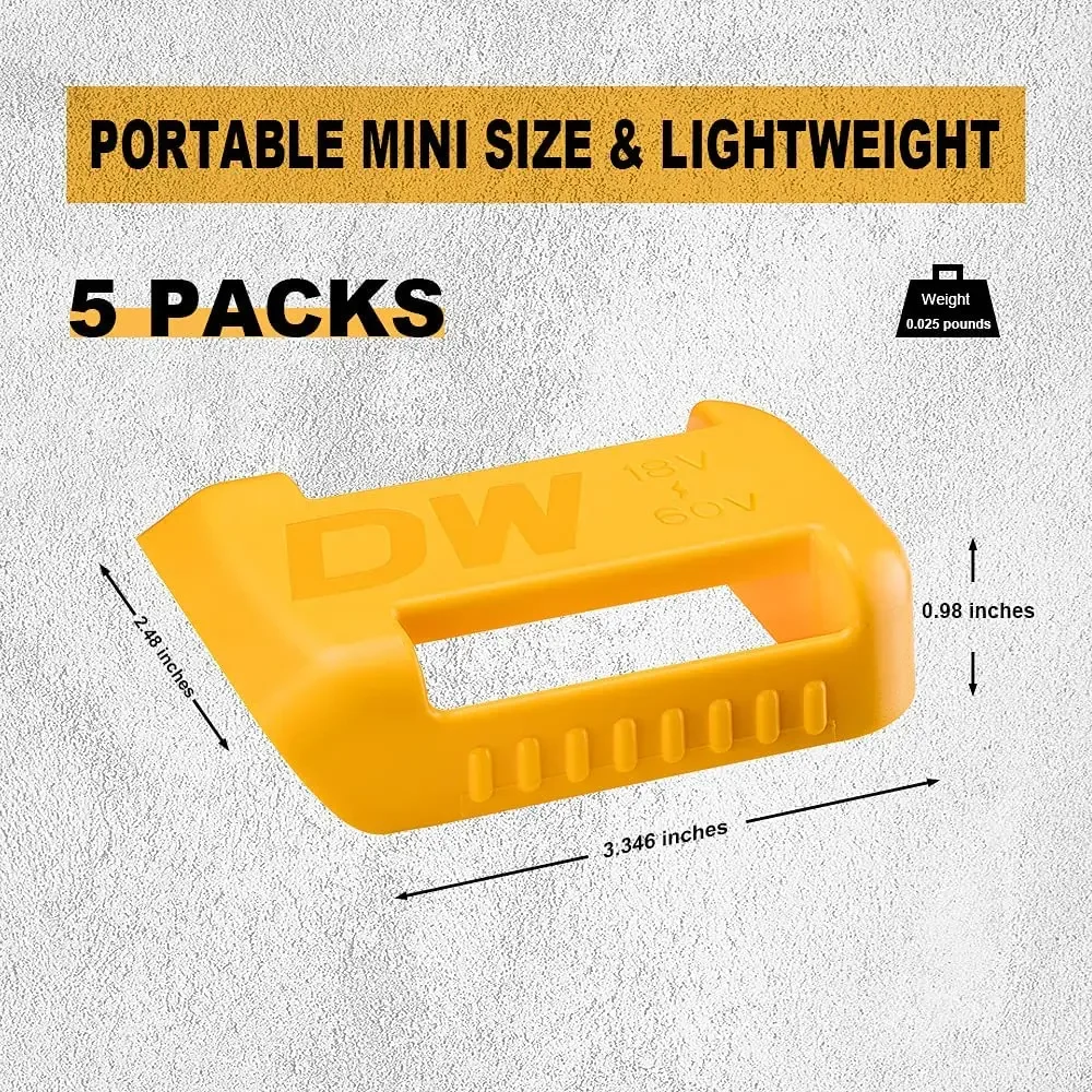 Imagem -04 - Suporte de Bateria para Dewalt 18v 20v 60v Suportes de Armazenamento de Parede Stander Mount Display Hanger Dock Fivela do Cinto de Bateria Amarelo Pcs Pcs 10 Pcs