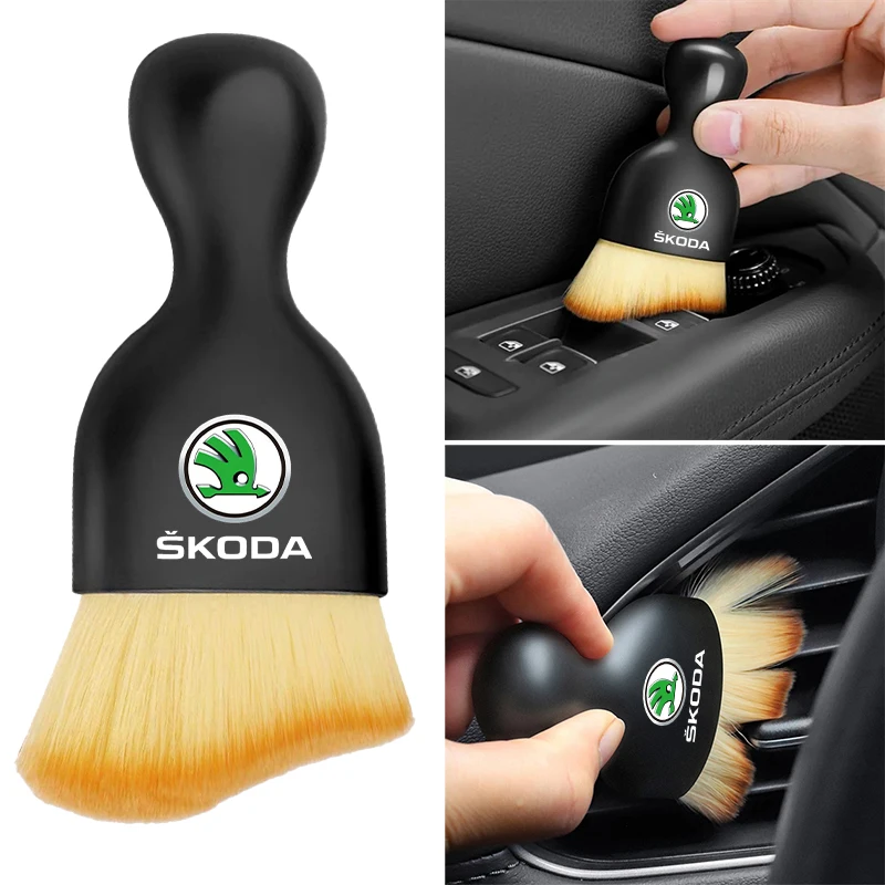 

Car Interior Cleaning Tool Air Conditioner Air Outlet Cleaning Soft Brush for Skoda Octavia A5 A7 Fabia Superb Kamiq Rapid Yeti