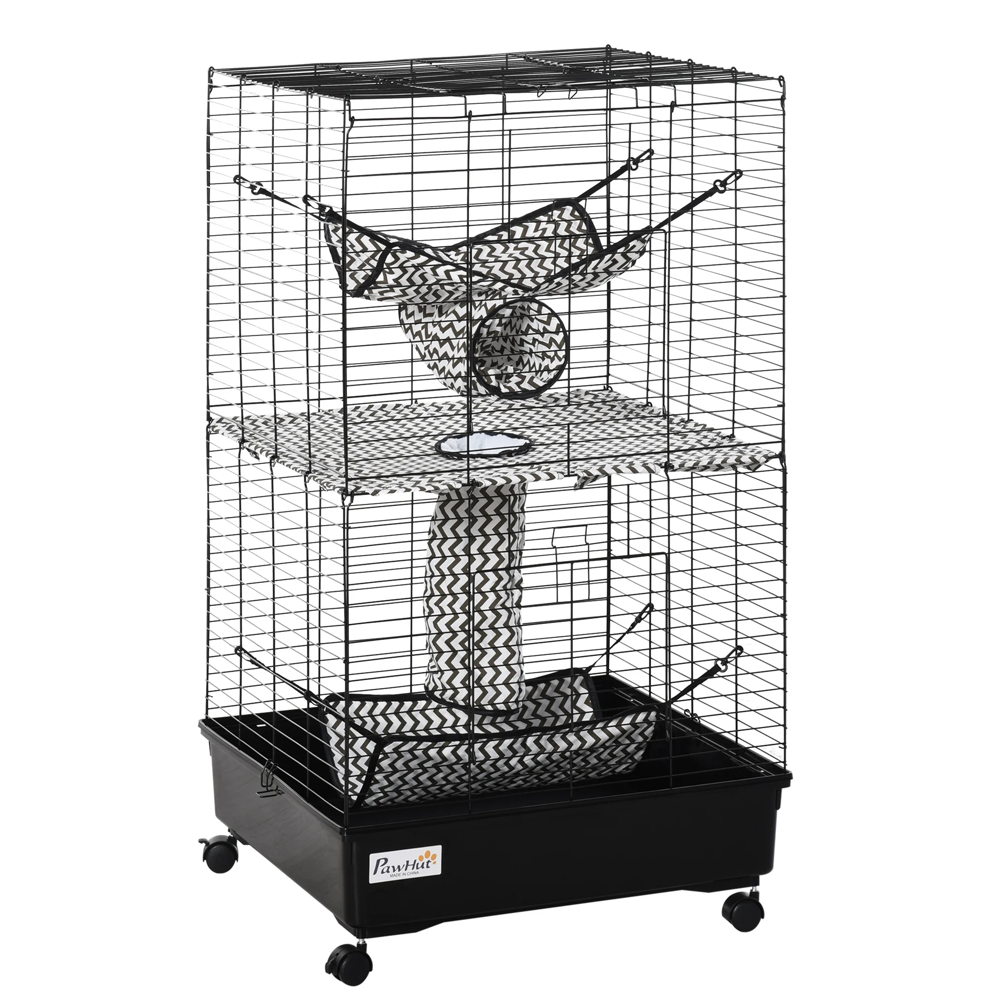 

42" Ferret Cage W/ Wheels Brakes, Hammocks, Black