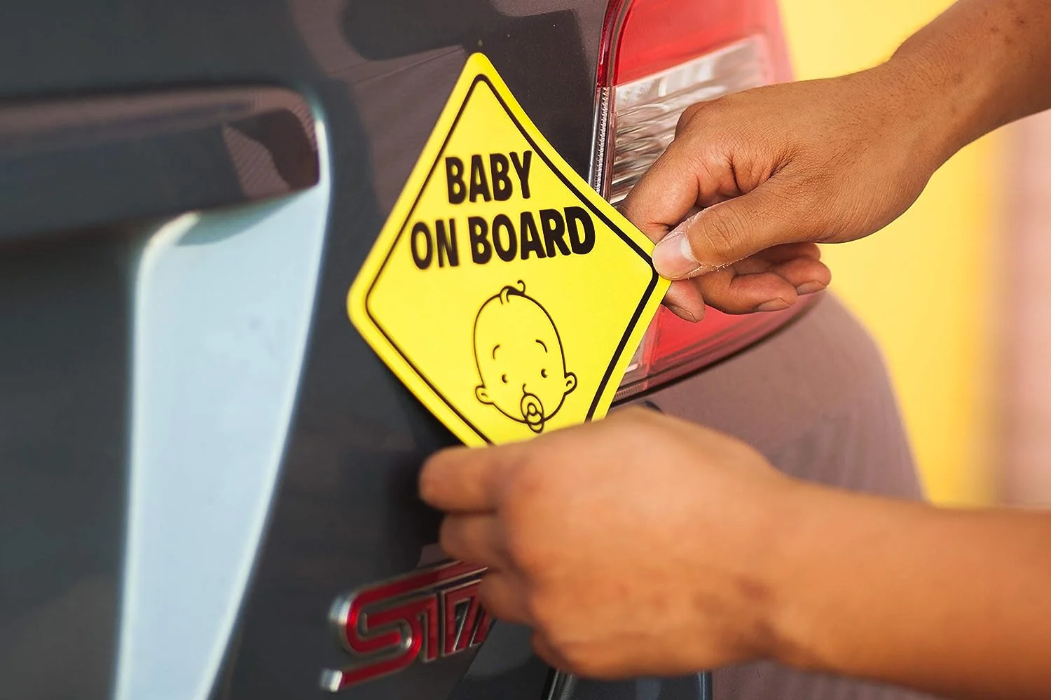 2 Pack Baby on Board Sticker for Cars (Magnetic) - Baby on Board Magnet Car on Board Sign - Reflective Safety