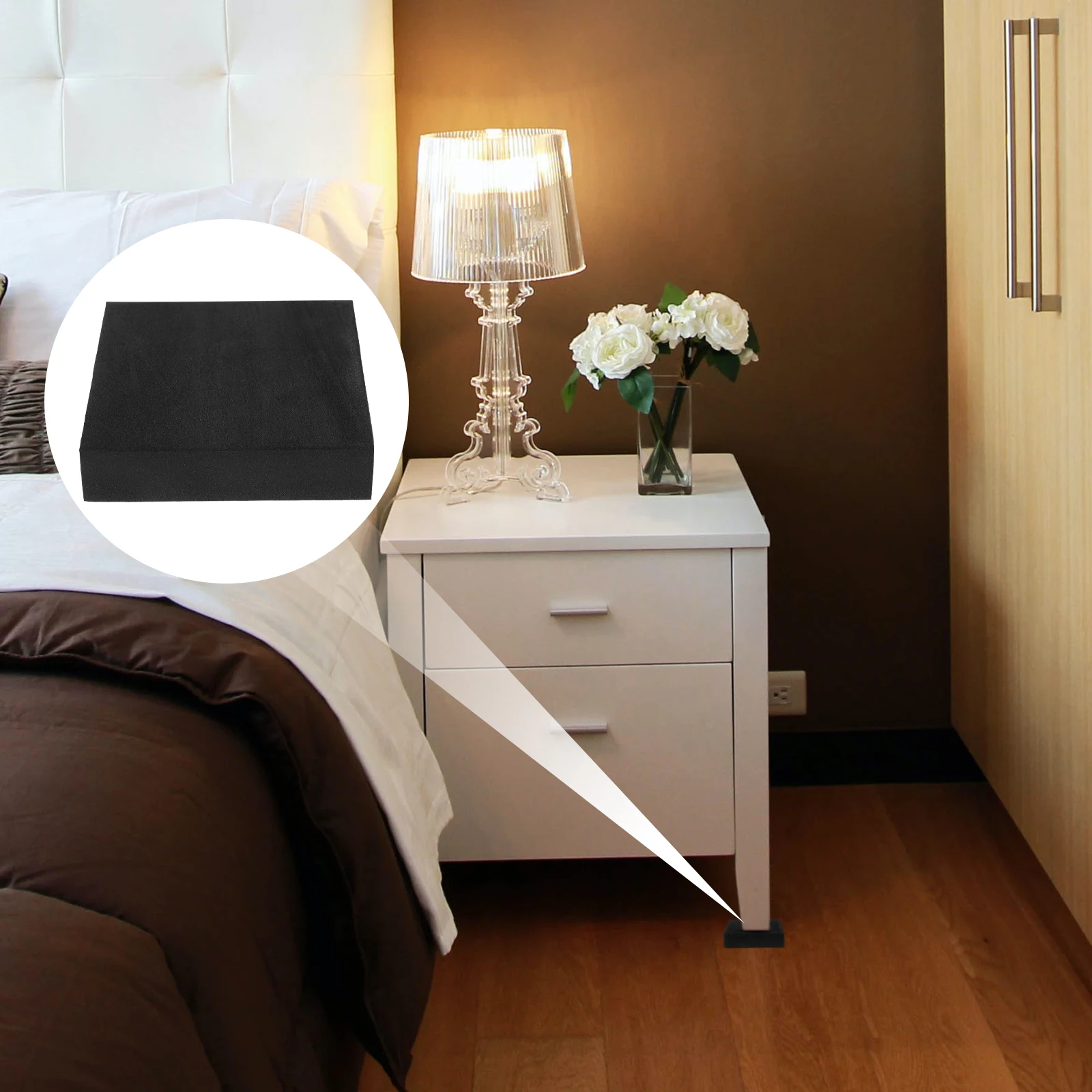 

8pcs Black Adhesive Foam Padding Sheets Shockproof Anti-slip Pads Adhesive Backing Furniture Legs Insulation Pad