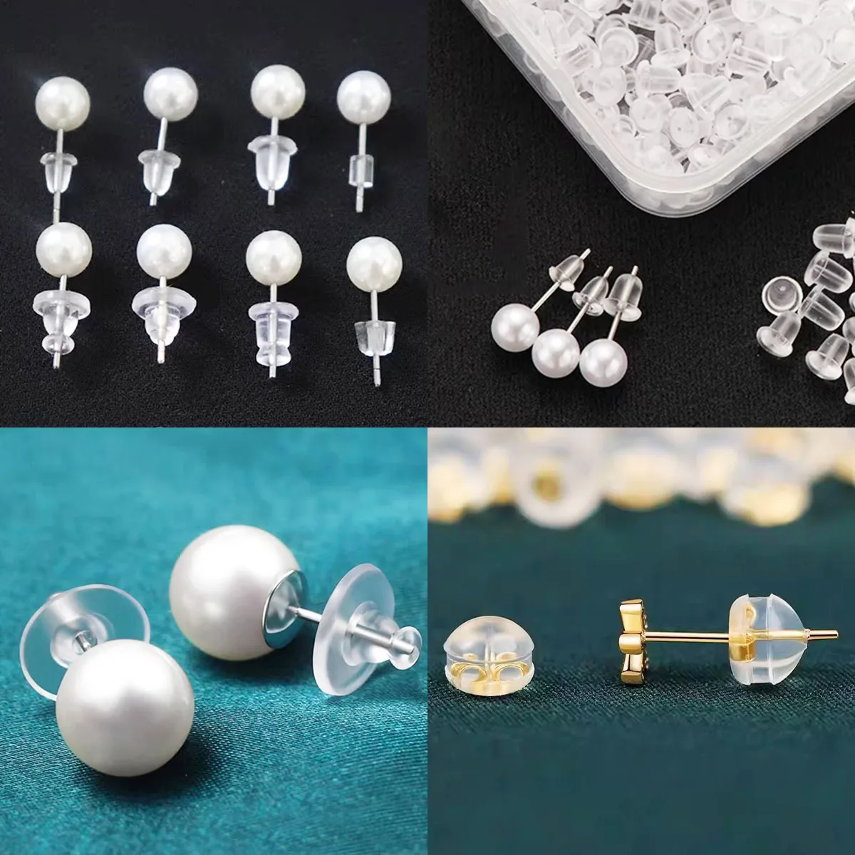 2-500pcs Silicone Earring Back Silicone Round Ear Plug Blocked Caps Earrings Back Stoppers For DIY Parts Jewelry Findings Making - view 6