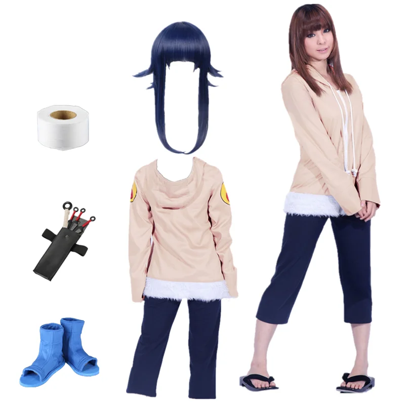 

US Size Women's Hyuga Hinata Cosplay Costume Hooded Jacket Party Outfit