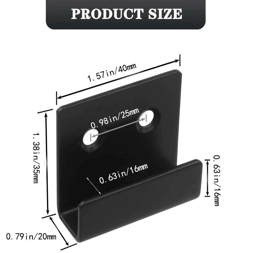 Wall hanger hanger fastener, practical hook tile display, black metal tile bracket public hook hanger heavy wall type