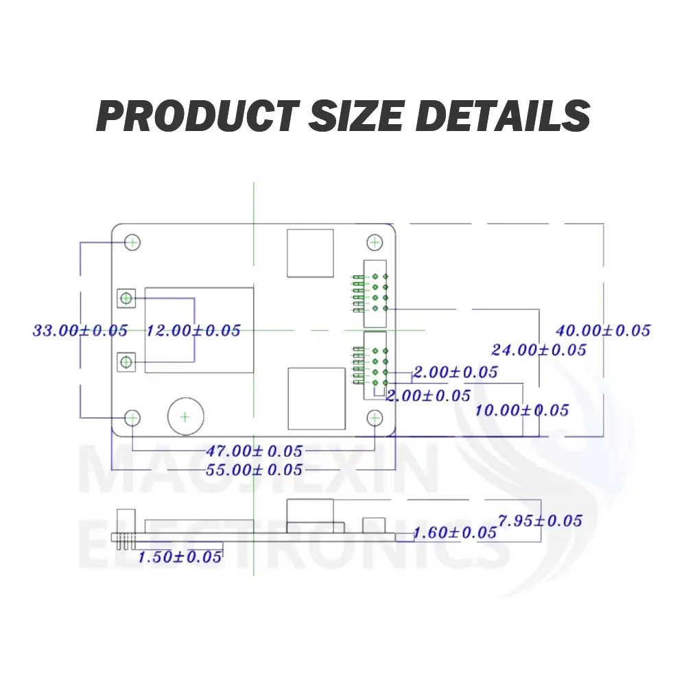 Плата приемника GNSS UM980 RTK InCase PIN с антенной для модуля GNSS дрона