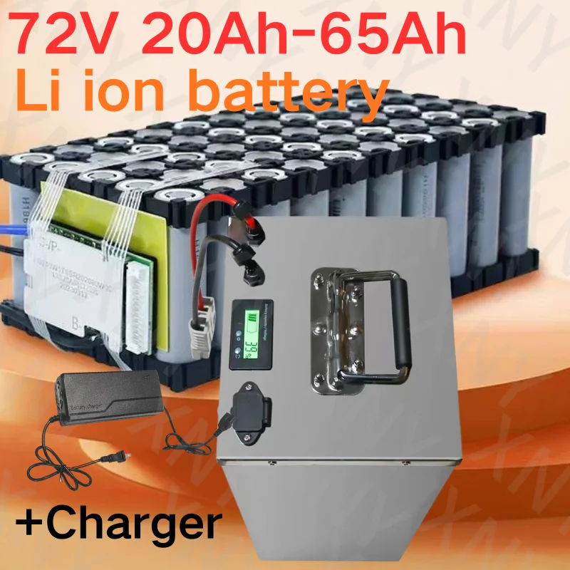 20S 72V Li-ion Battery 20Ah-65Ah for 1KW 2KW Two-Wheel Planche À Roulettes AGV Pousse-Pousse - High Capacity Electric Vehicl